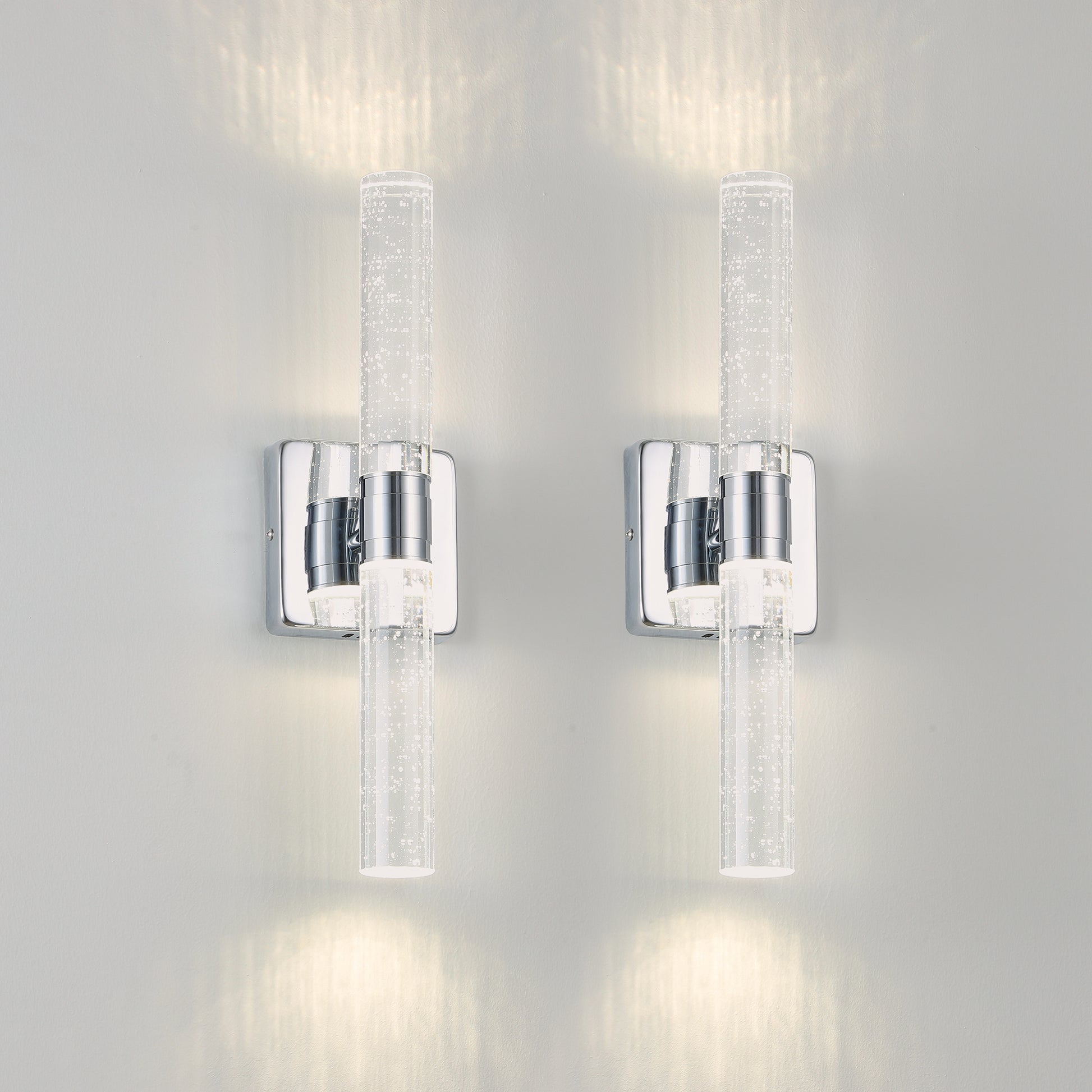 17"H 2-Light Chrome Bubble Crystal Wall Light - view 10