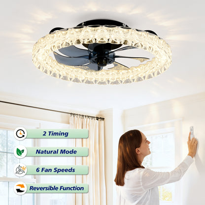 Matte Black Galaxy Ceiling Fan with Dimmable LED - view 13