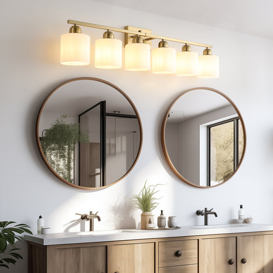 38" 6-Light Brushed Gold Vanity Wall Light