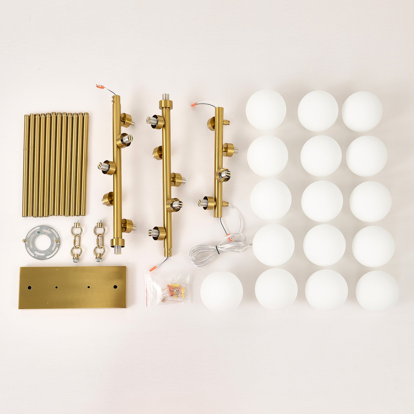 16-Light Gold and Opal Farmhouse Pendant Light - view 9