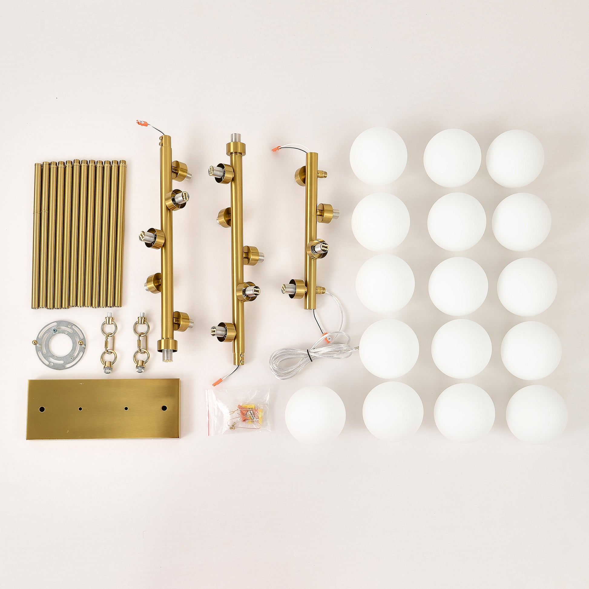 16-Light Gold and Opal Farmhouse Pendant Light - view 9