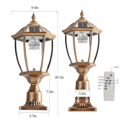 20"H Golden Vintage Solar Outdoor Lantern, Set of 2 - view 13