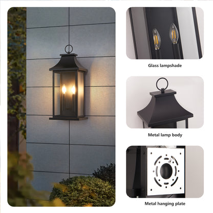 22.2" Black Dusk to Dawn Outdoor Wall Lantern - view 6