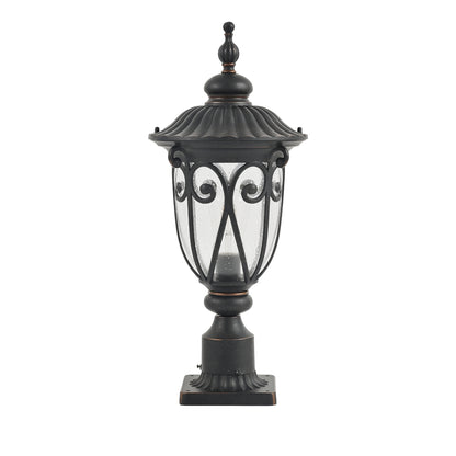 24"H Vintage Black Outdoor Post Light with Bubble Glass - view 11