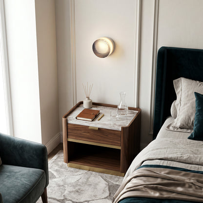Smoke Grey Round Glass LED Wall Light - view 3