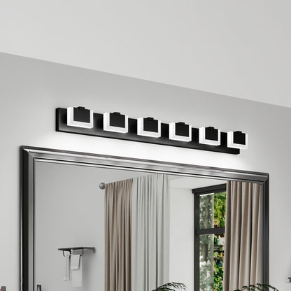6-Light Matte Black Acrylic LED Vanity Light - view 3