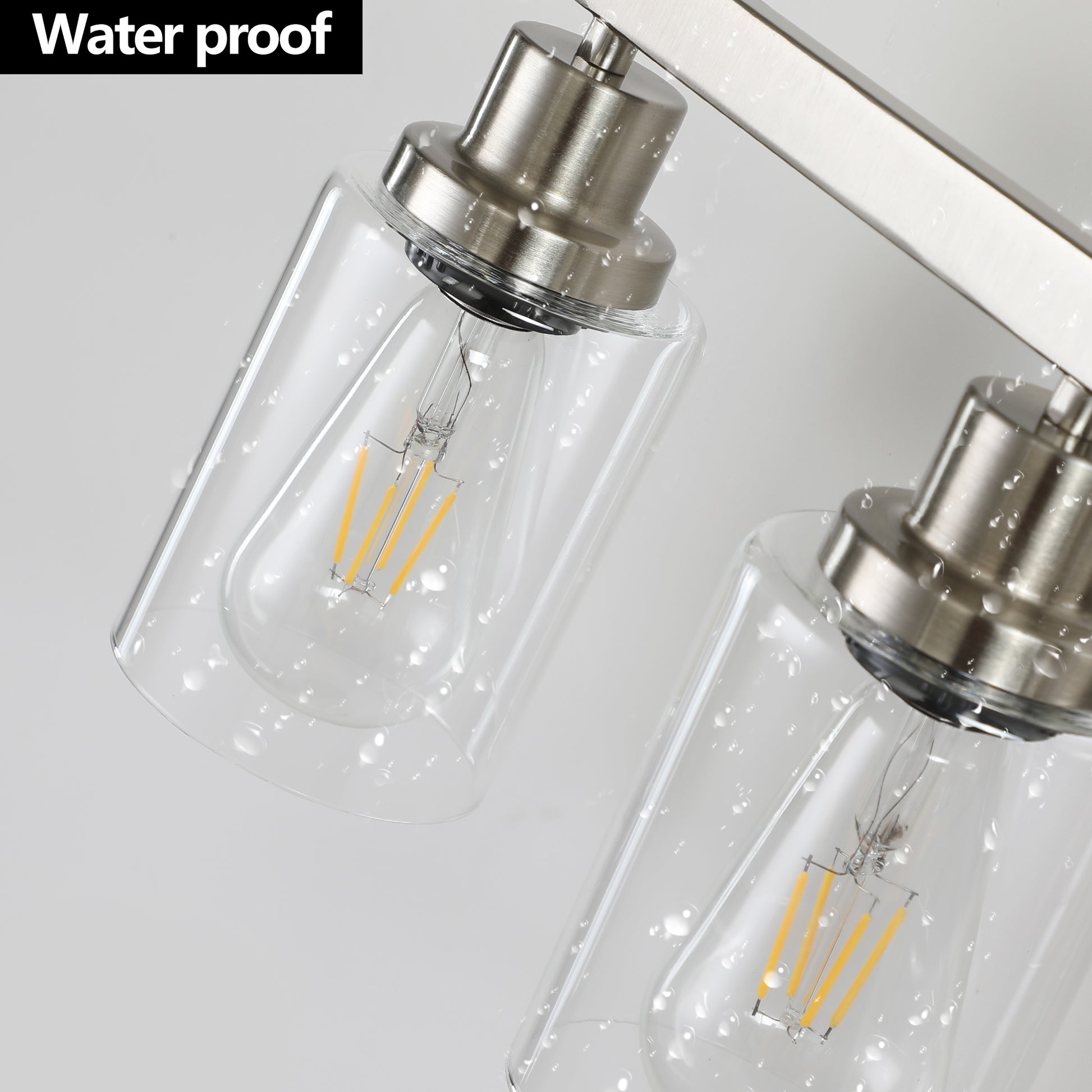 31" 5-Light Brushed Nickel Vanity Light with Clear Glass - view 8