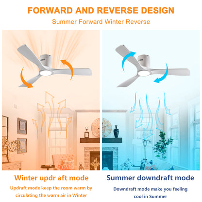 52" Matte White Solid Wood Ceiling Fan with Dimmable LED - view 12