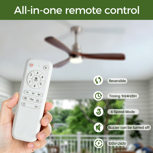 52" Brushed Nickel 3-Blade Ceiling Fan with Remote - view 2