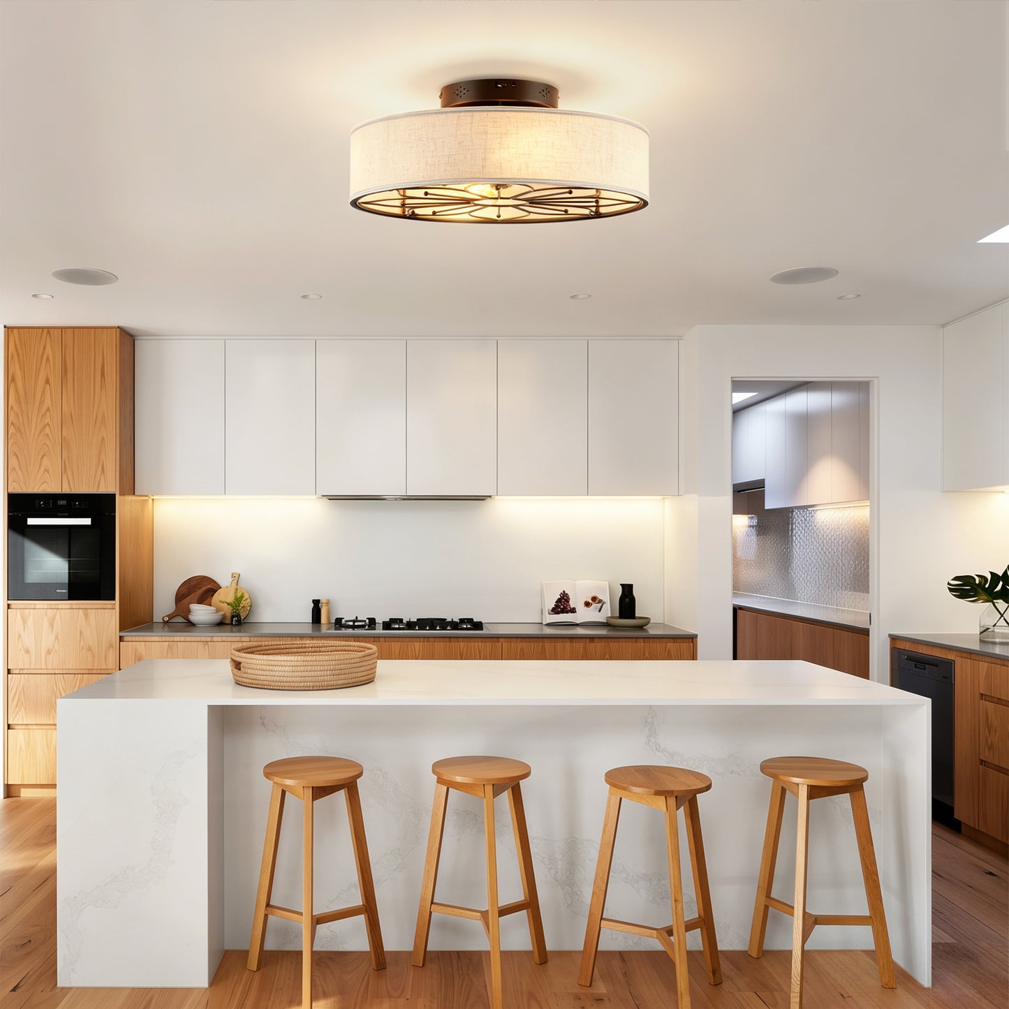 20" Lotus Fabric Bladeless Ceiling Fan with Remote - view 4