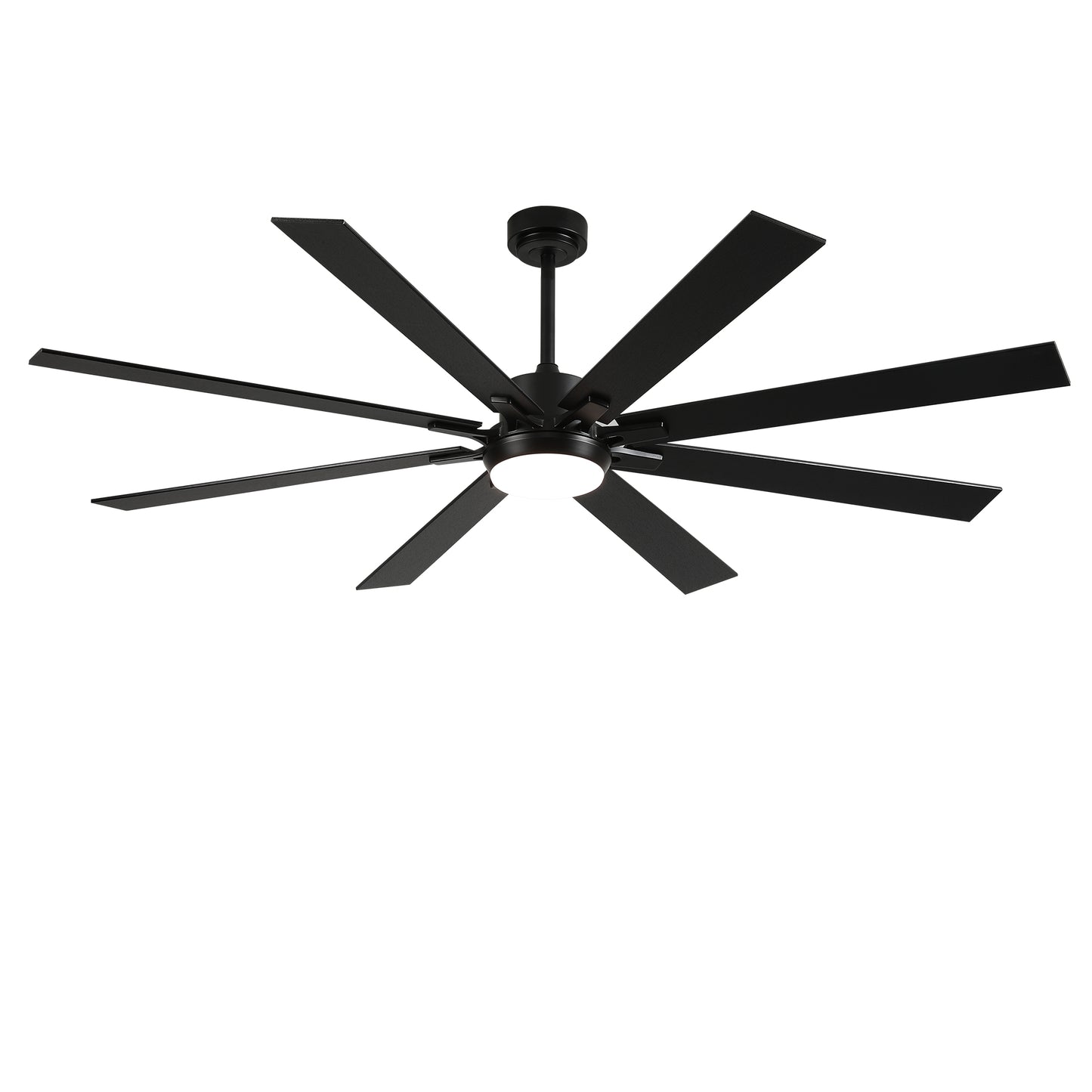 72" Matte Black 8-Blade Ceiling Fan with Dimmable LED - view 24