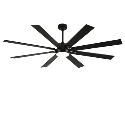 72" Matte Black 8-Blade Ceiling Fan with Dimmable LED - view 24