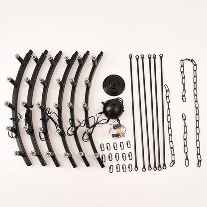 53.15" Matte Black Wagon Wheel Chandelier, 30-Light - view 11