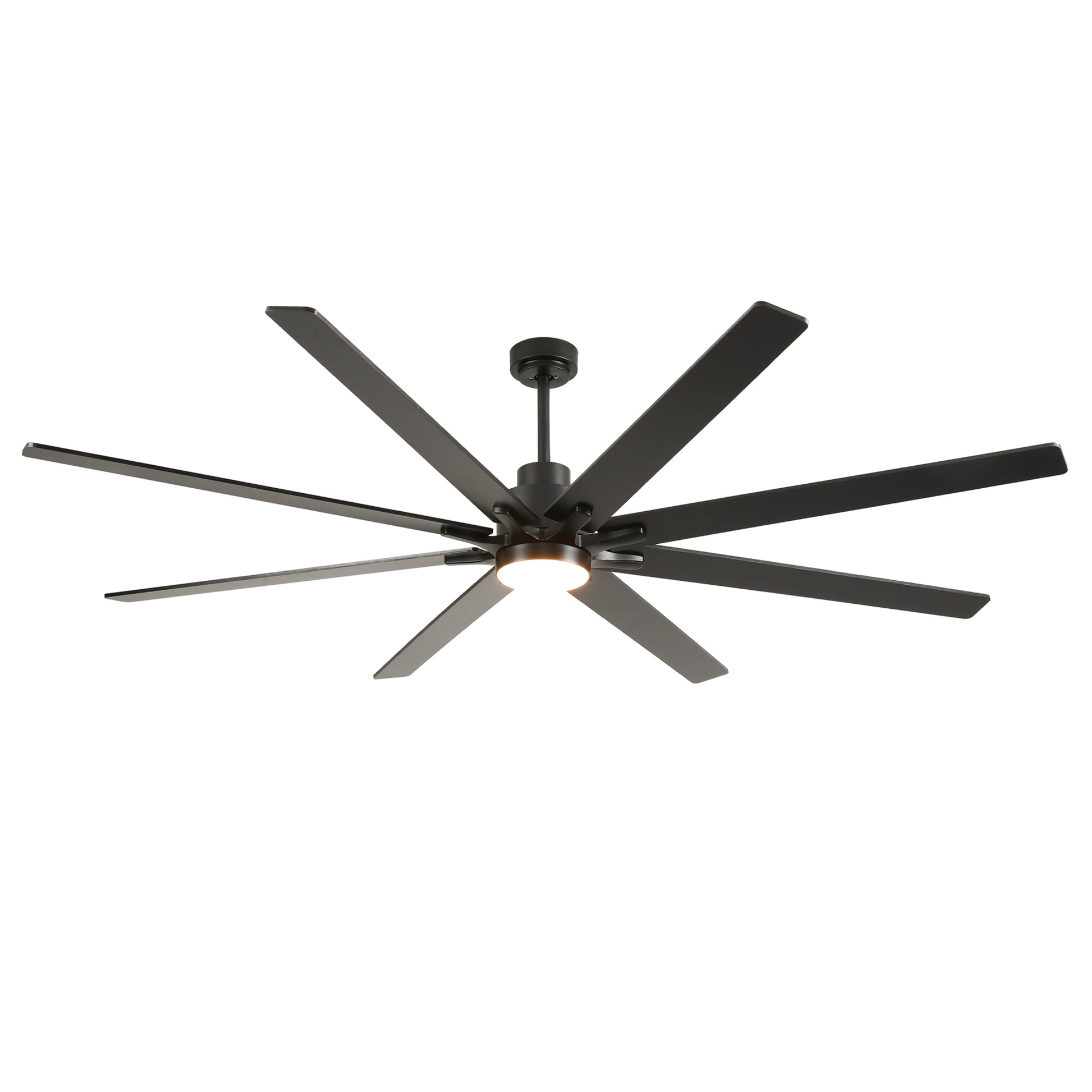 84" Matte Black Plywood Ceiling Fan with Dimmable LED