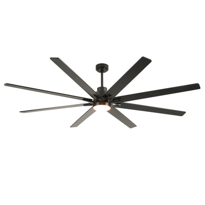 84" Matte Black Plywood Ceiling Fan with Dimmable LED