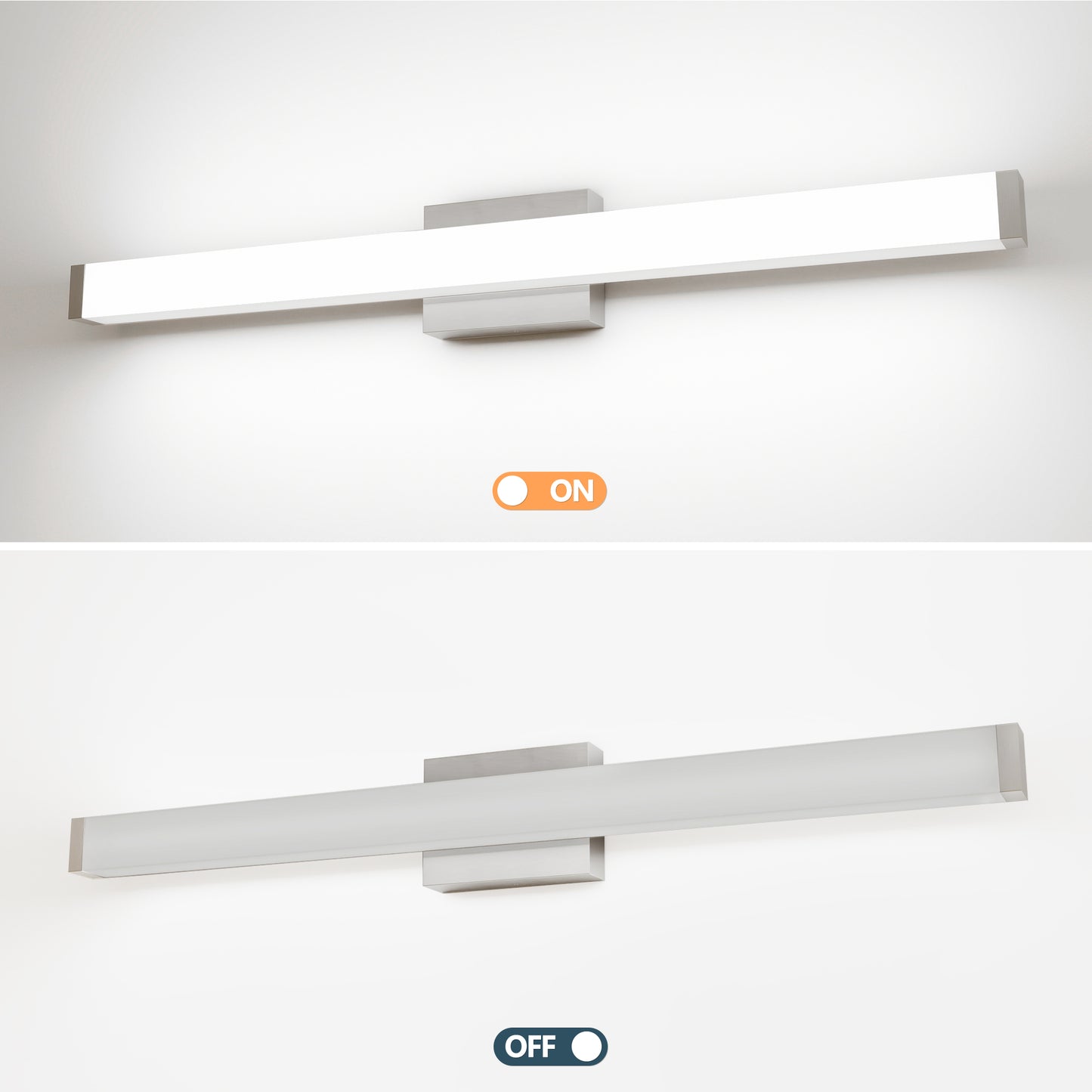 33" Brushed Nickel Square LED Vanity Light - view 5