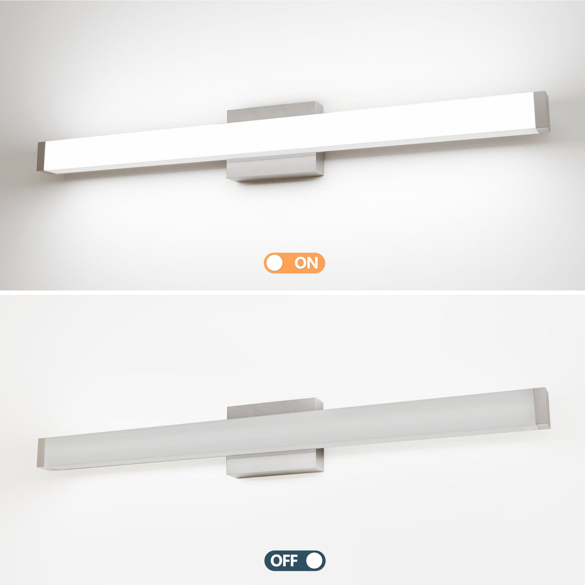 33" Brushed Nickel Square LED Vanity Light - view 5