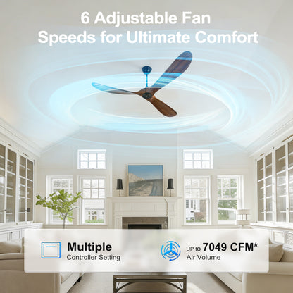 72" Walnut Solid Wood Ceiling Fan with Remote - view 11