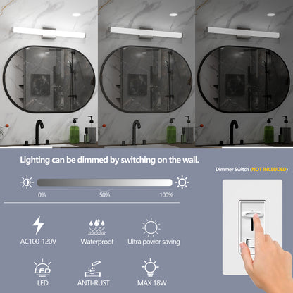 33" Brushed Nickel Square LED Vanity Light - view 6