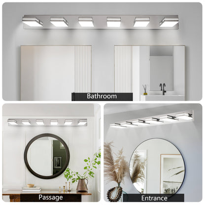6-Light Modern Chrome LED Vanity Wall Light - view 6