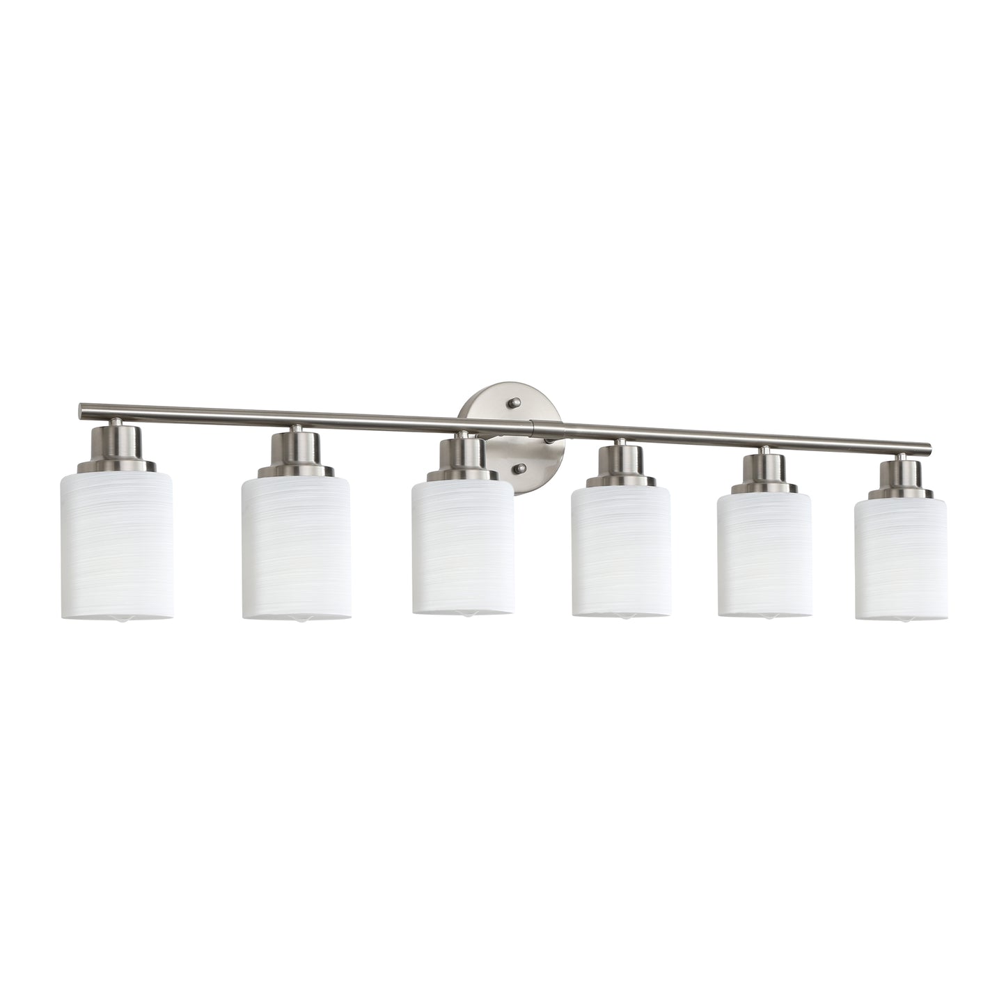 39" 6-Light Brushed Nickel Vanity Light with Frosted Glass - view 9