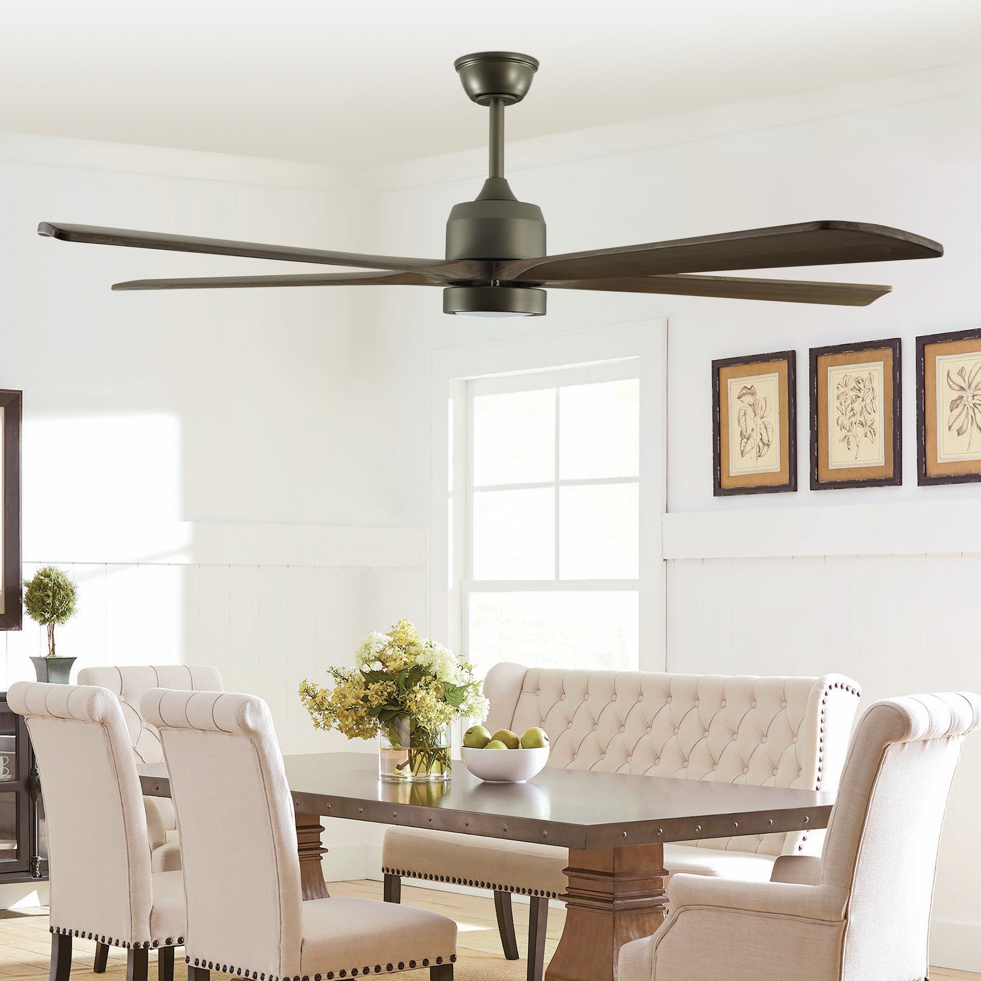 60" Olive Green Wood Ceiling Fan with Remote - view 6