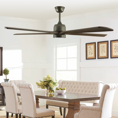 60" Olive Green Wood Ceiling Fan with Remote - view 6