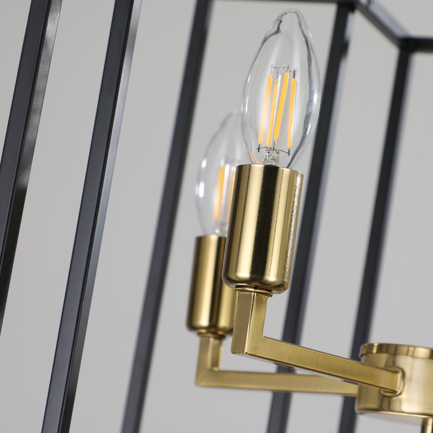 18" 8-Light Black & Gold Geometric Chandelier - view 12