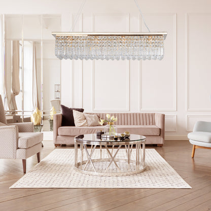39.4" 8-Light Gold Raindrop Crystal Chandelier - view 5