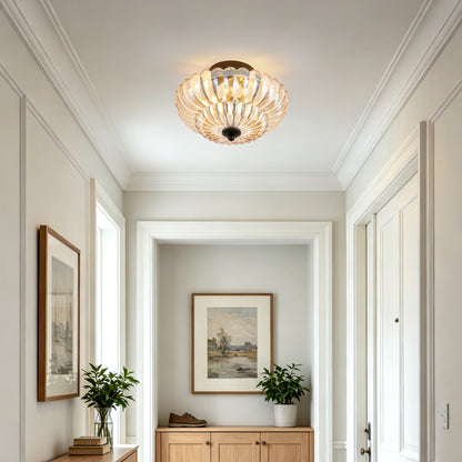 3-Light Black Semi Flush Ceiling Light with Amber Glass - view 4