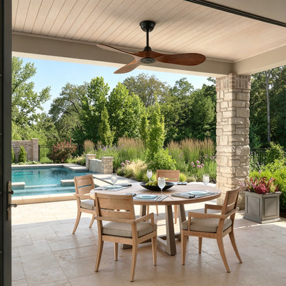 42" Matte Black Solid Wood Ceiling Fan with Remote - view 9