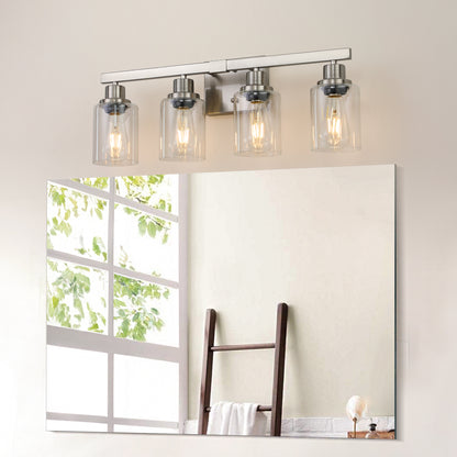 24" 4-Light Brushed Nickel Vanity Light with Clear Glass - view 3