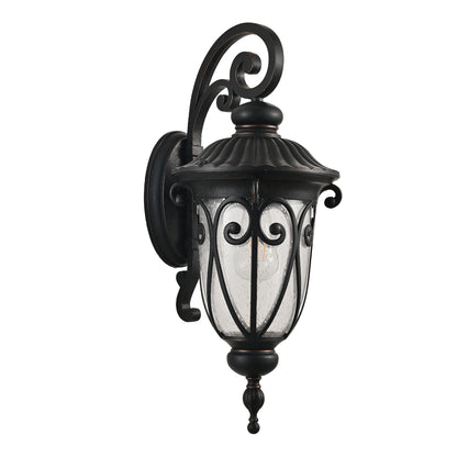 23"H Black Outdoor Wall Lantern with Bubble Glass - view 11