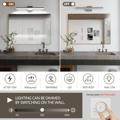 24" Chrome Vanity Wall Light with Dimmable LED - view 5