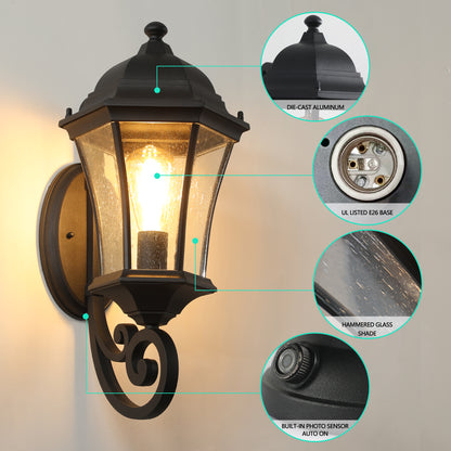 Vintage Black Metal Outdoor Wall Lantern - view 8