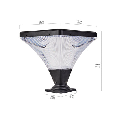 15" Black LED Outdoor Post Light with Remote - view 9