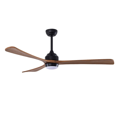 62" Matte Black 3-Blade Solid Wood Ceiling Fan with Remote - view 18
