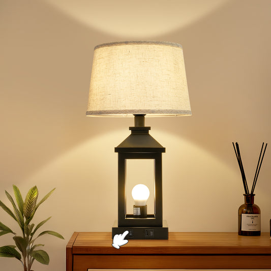 20.5" Black Farmhouse Touch Table Lamp - view 2