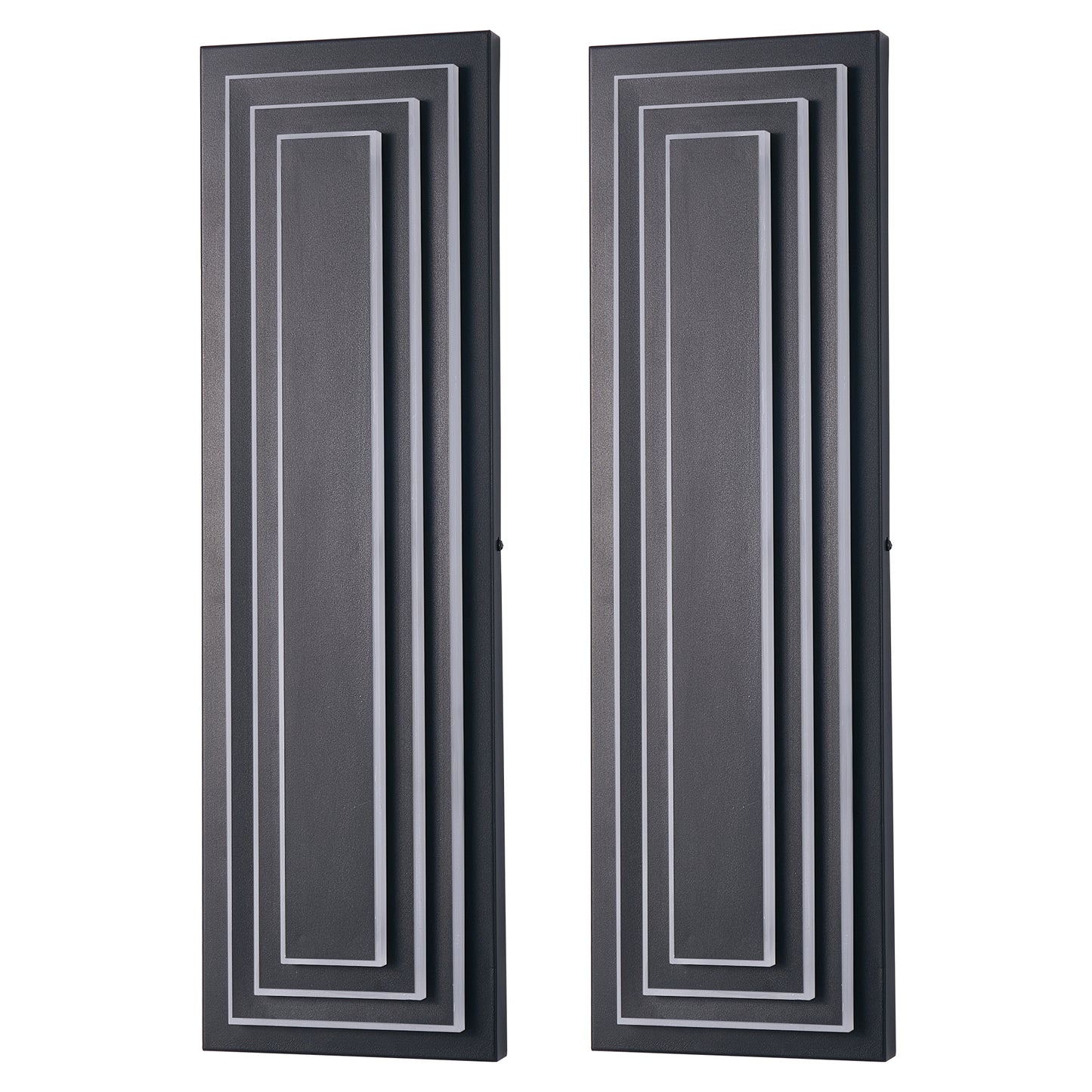23.6" Black LED Outdoor Wall Light, Set of 2 - view 9