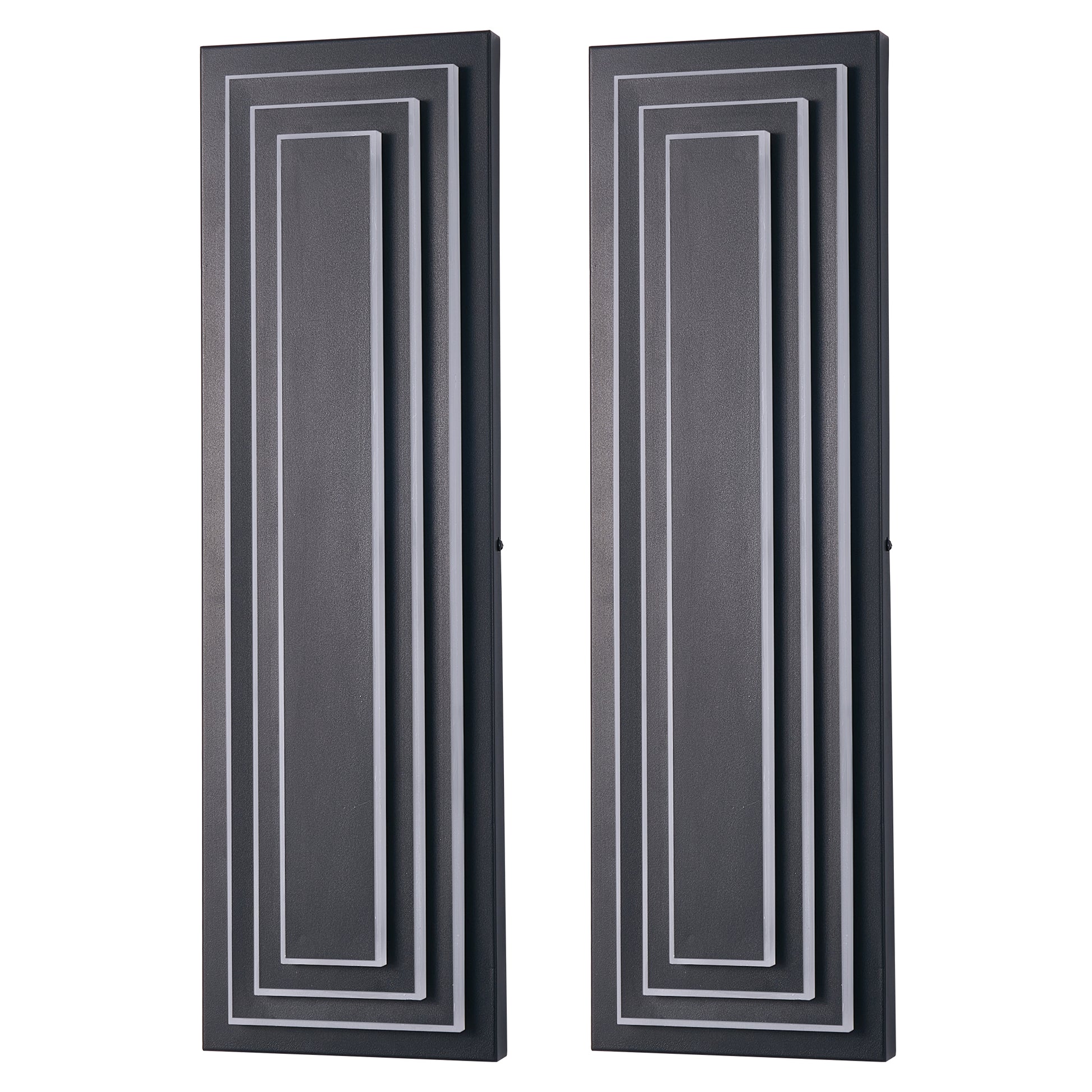 23.6" Black LED Outdoor Wall Light, Set of 2 - view 9
