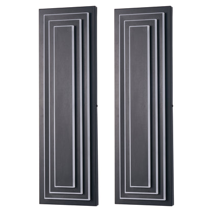 23.6" Black LED Outdoor Wall Light, Set of 2 - view 9