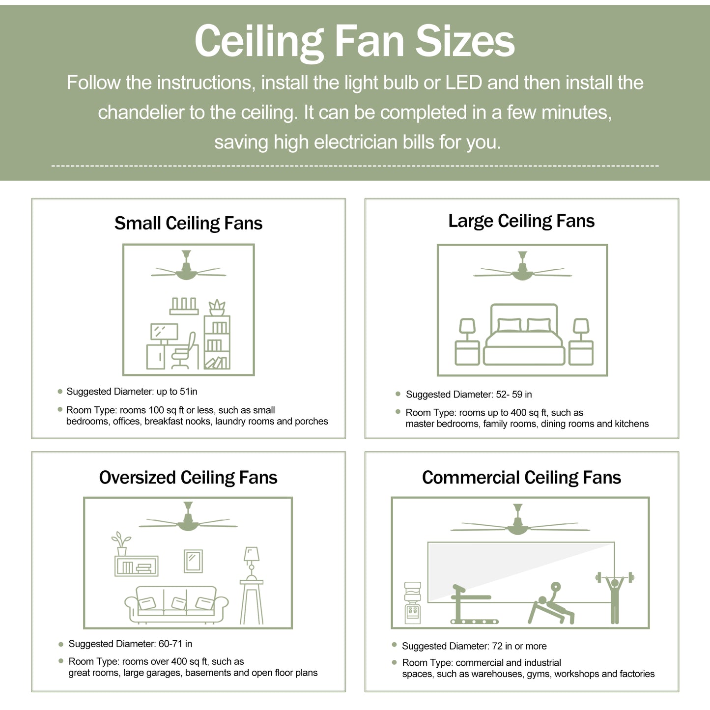 52" Satin Nickel & Walnut Ceiling Fan with Light & Remote - view 13
