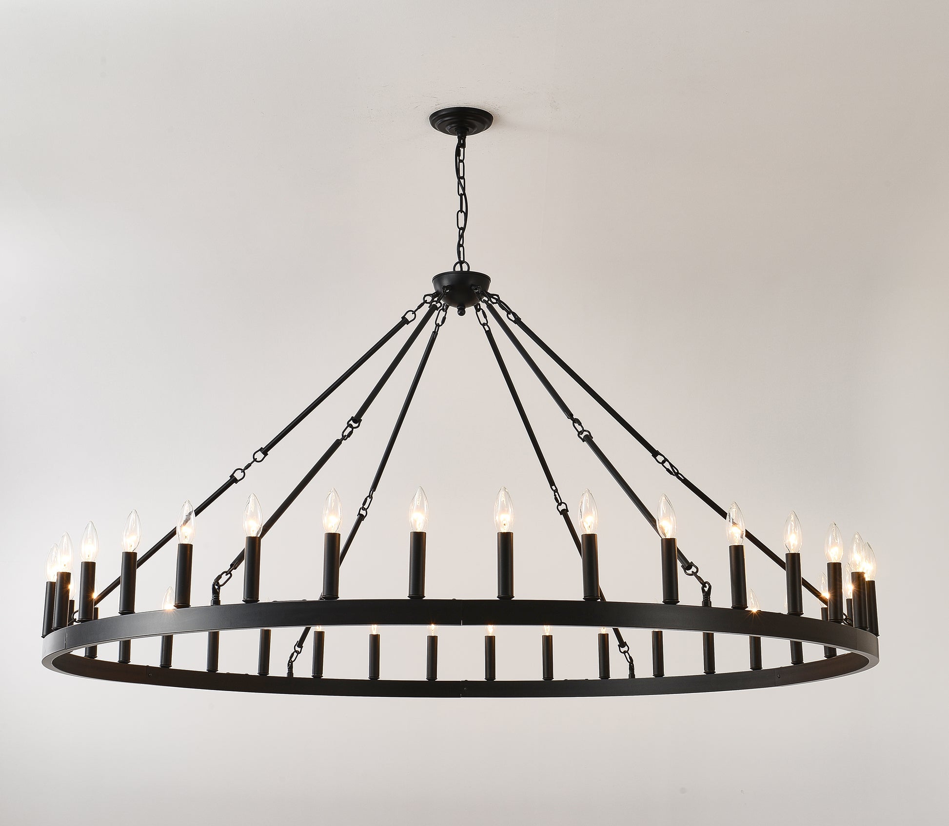 63.8" 36-Light Wagon Wheel Farmhouse Chandelier - view 15