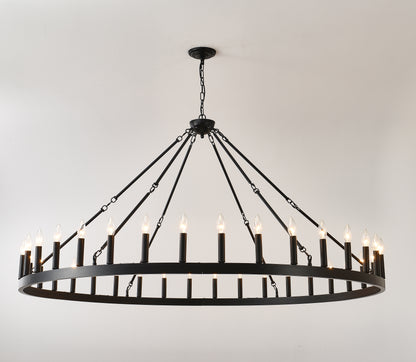 63.8" 36-Light Wagon Wheel Farmhouse Chandelier - view 15