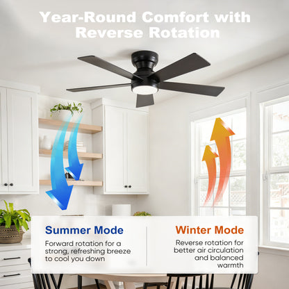 46" Matte Black Plywood Blade Ceiling Fan with Remote - view 11