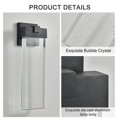 Black Bubble Crystal LED Outdoor Wall Light, 18"H - view 10