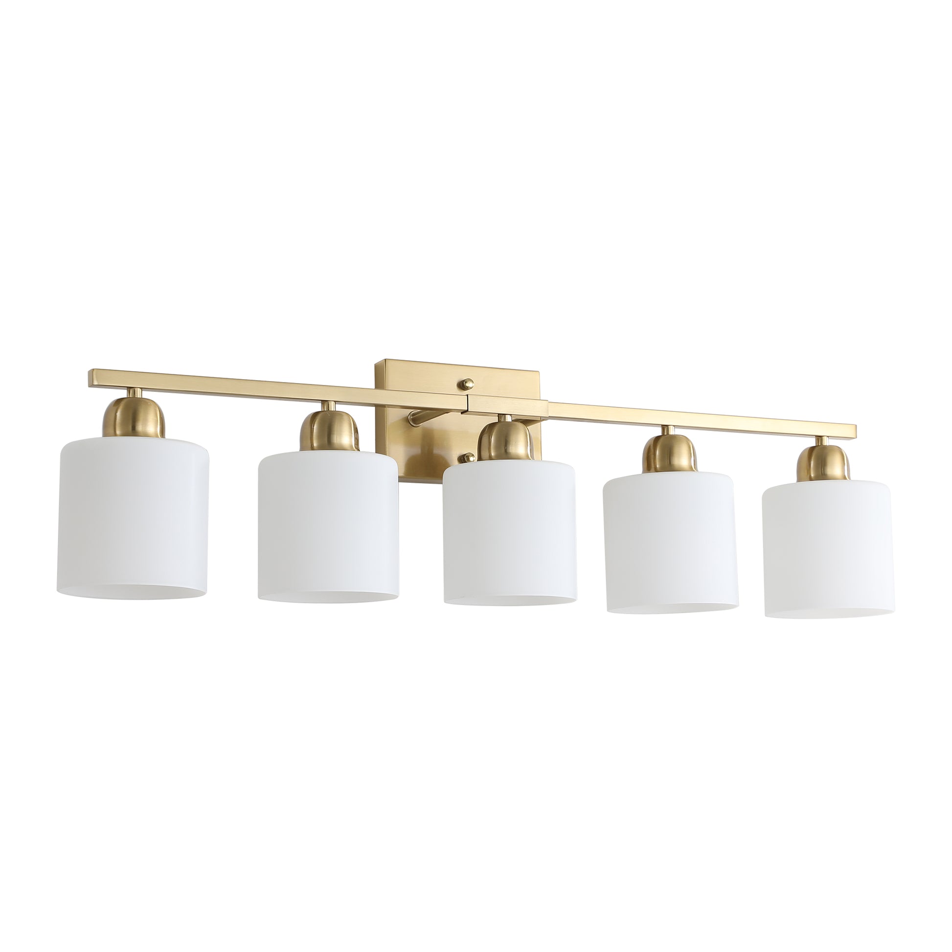 5-Light Gold Vanity Wall Light with Frosted Glass - view 9