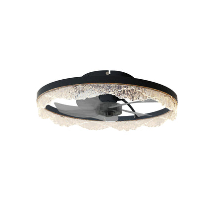 20" Black Acrylic Ring Ceiling Fan with Dimmable LED - view 9