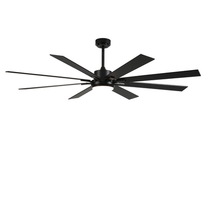 72" Matte Black 8-Blade Ceiling Fan with Dimmable LED - view 21