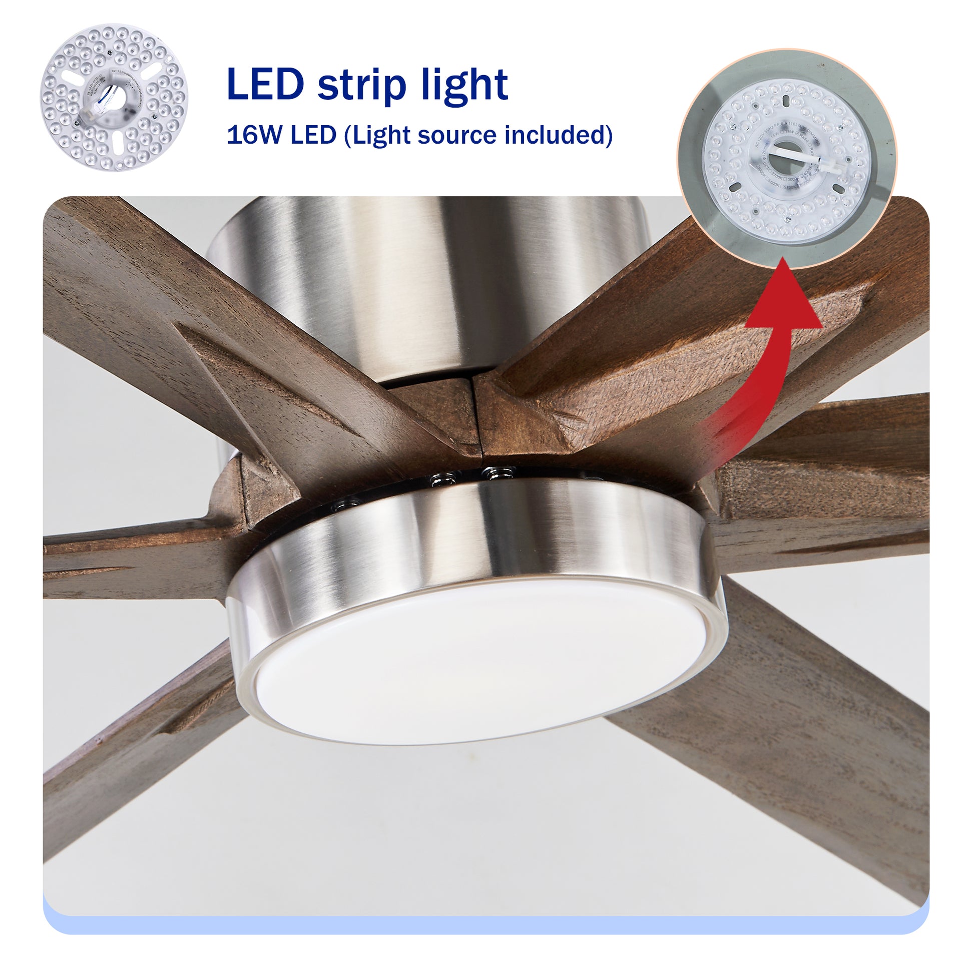 70" Nickel Finish Ceiling Fan with Light - view 11